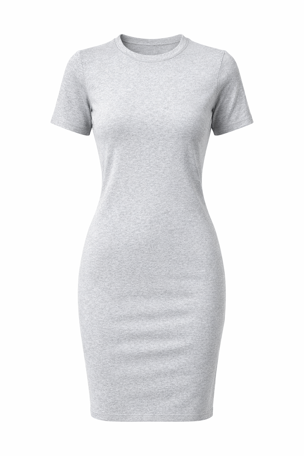 Gray t-shirt dress on a white background