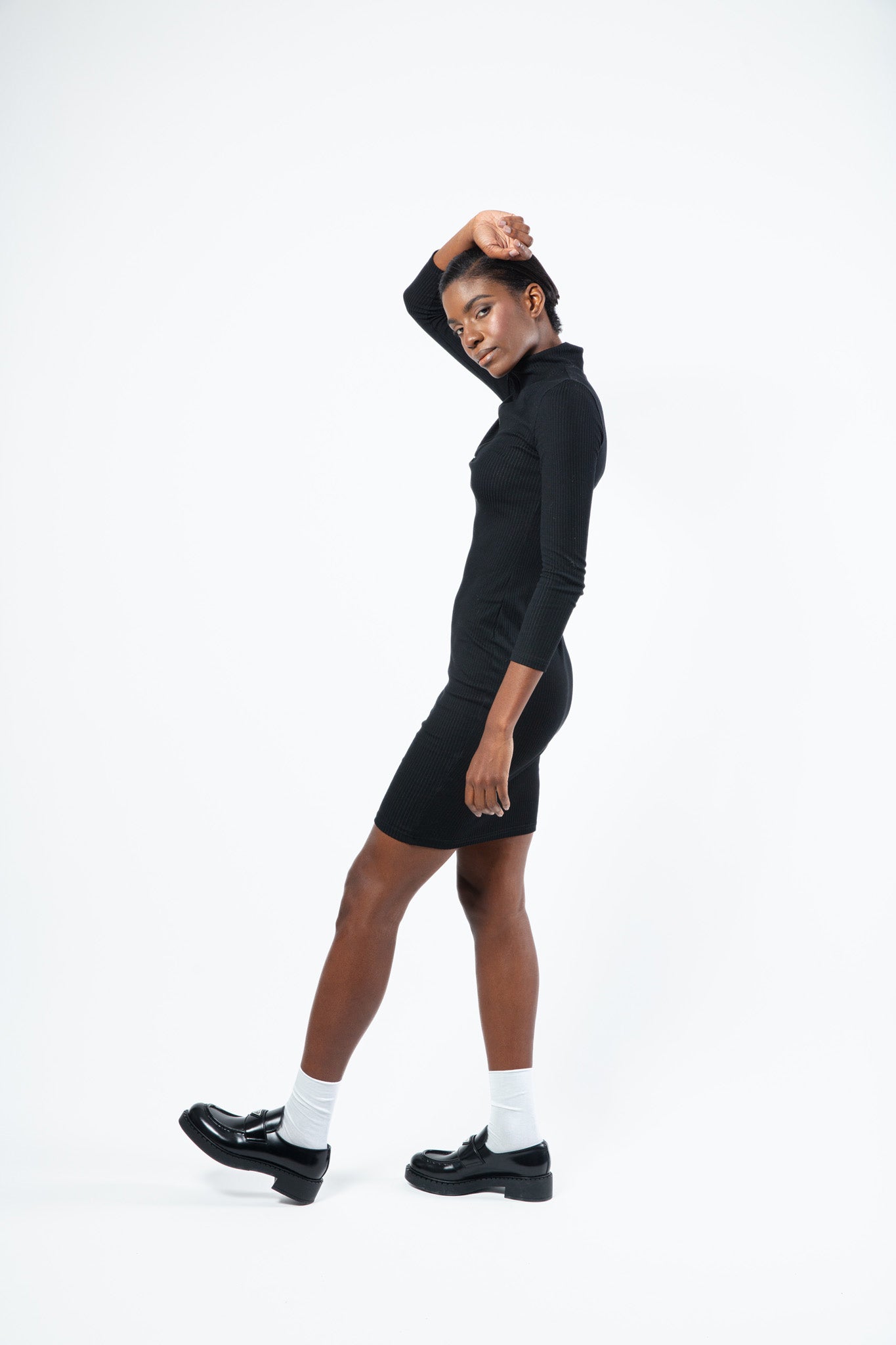 Half Zip Dress for Women in Black