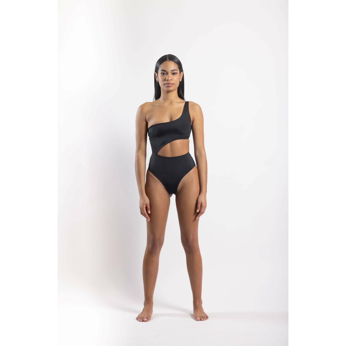Black One Shoulder Swimsuit