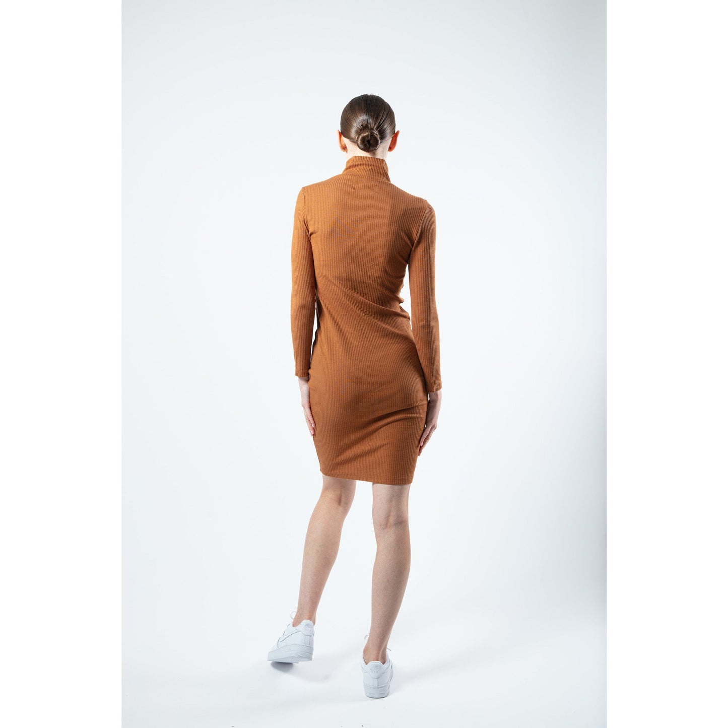 Zip Dress in Caramel