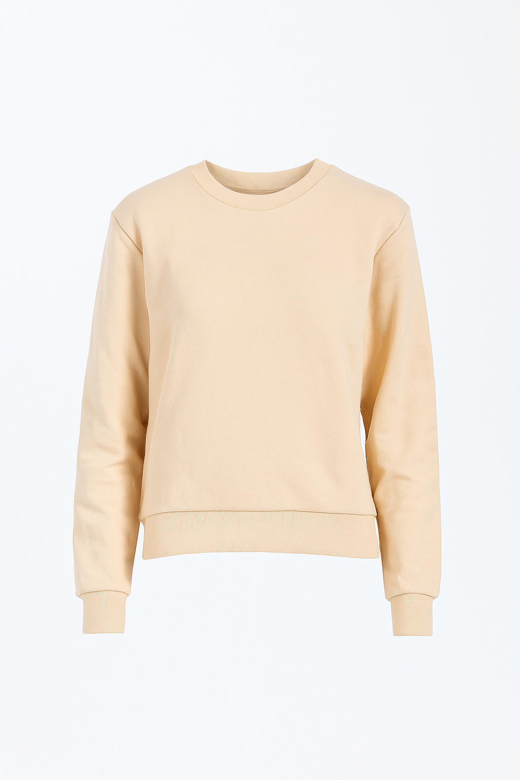Beige sweatshirt on a white background