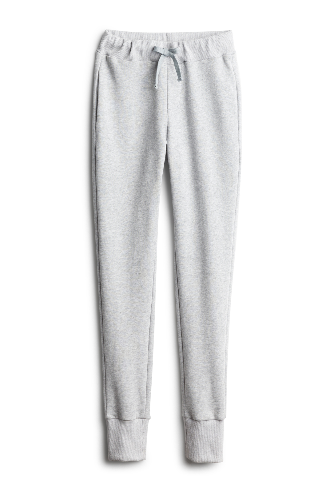 Flat image of slim fit grey sweatpants for women