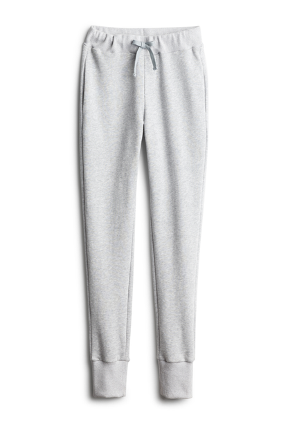 Flat image of slim fit grey sweatpants for women