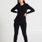 Model in black cotton sweatpant, frontview