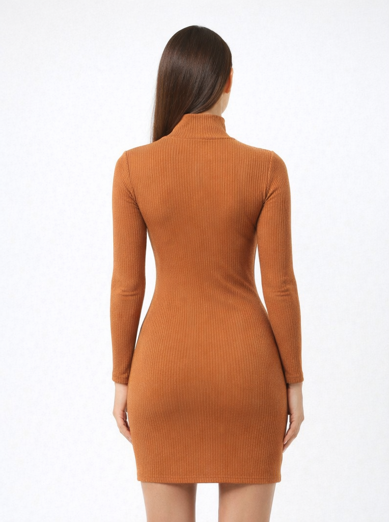The Ribbed Zip Dress