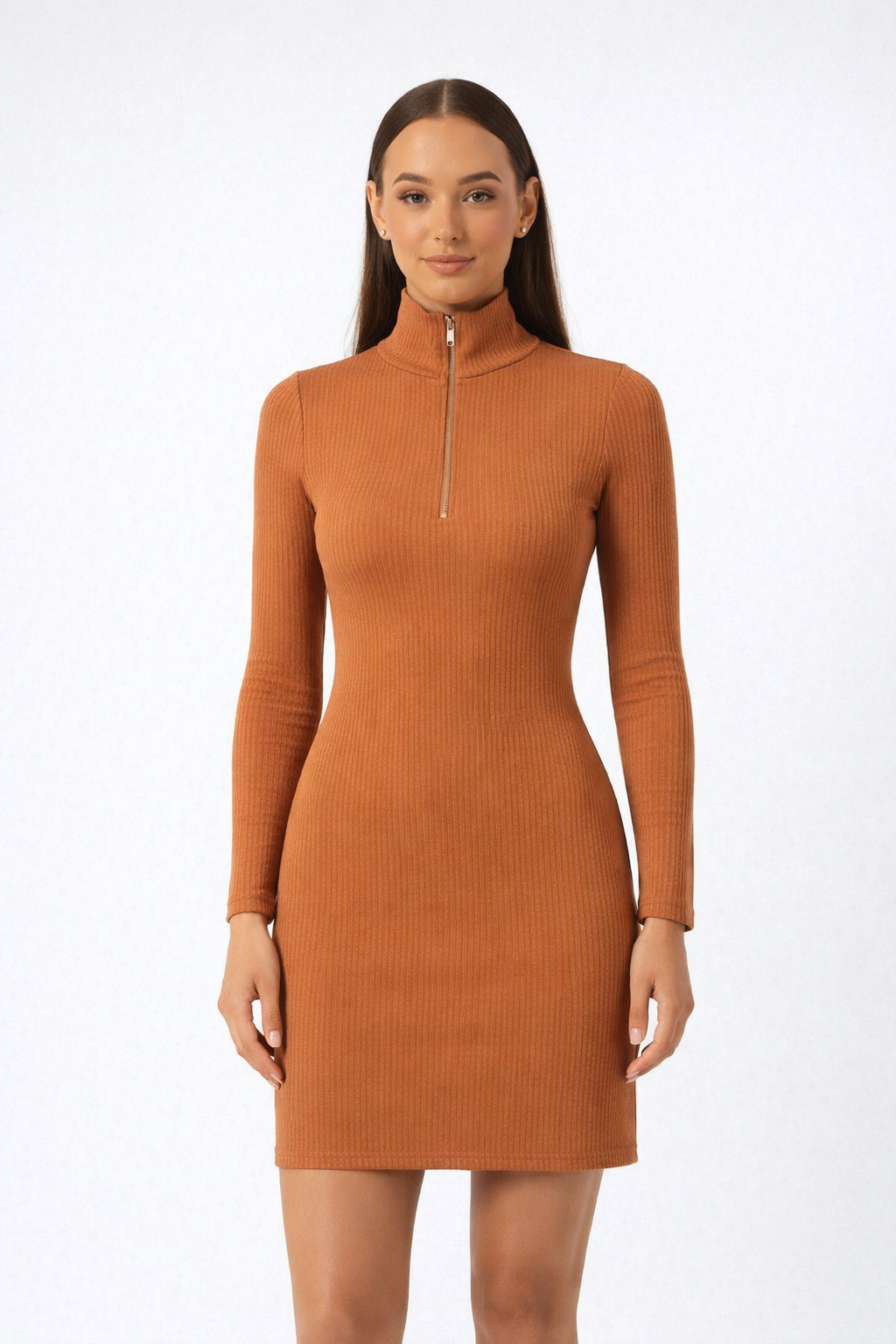 The Ribbed Zip Dress