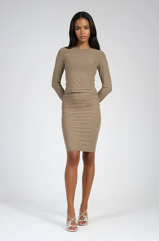 long sleeve dress with mesh Mesh Long Sleeve Dress for Women Medium / Black