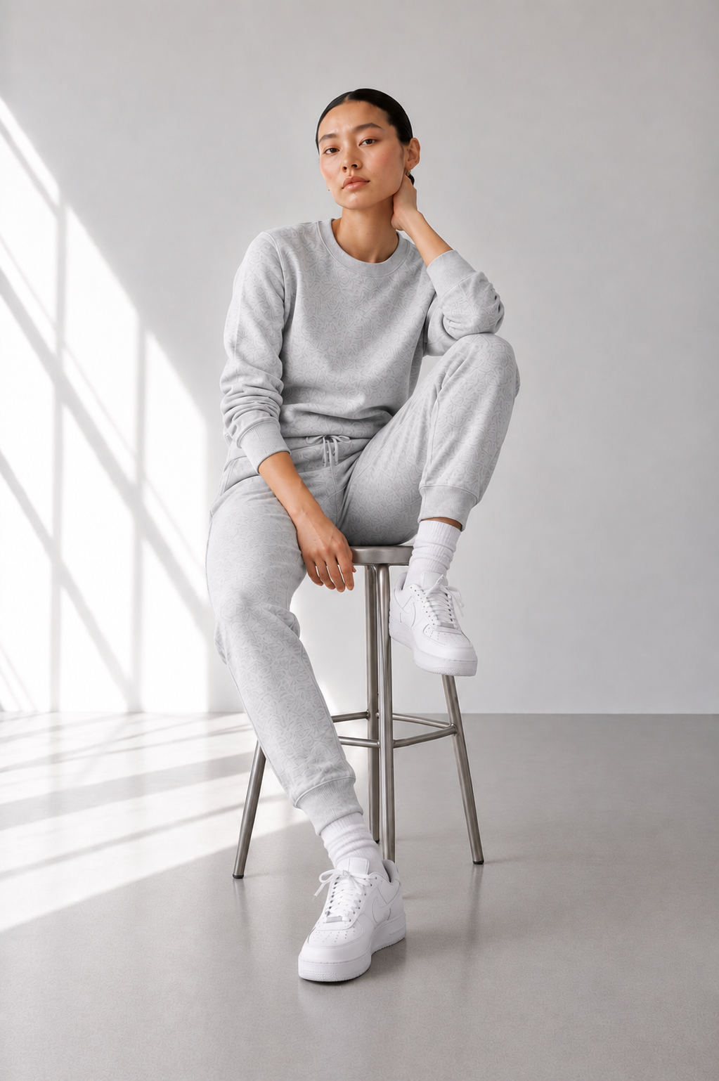 Women's Slim Fit Grey Sweatsuit