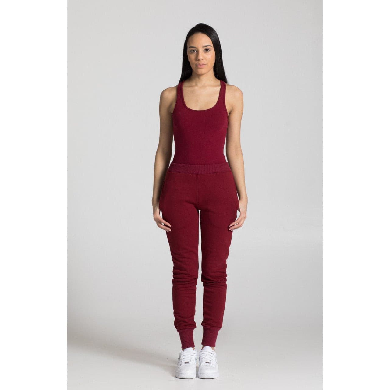 Jogger for Ladies in oxblood red
