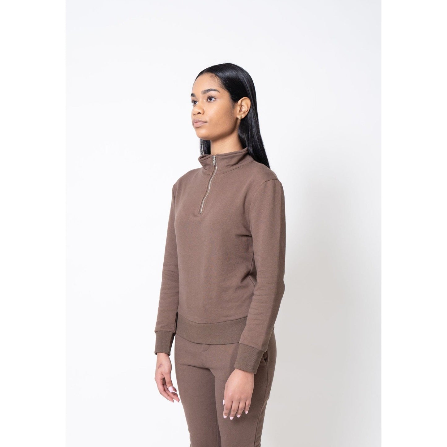 Half Zip Sweatshirt - Mocha