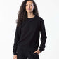 Women’s brushed cotton French terry crewneck sweatshirt in black