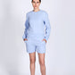 Women’s brushed cotton French terry crewneck sweatshirt in light blue