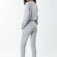 Back view of women’s brushed cotton French terry sweatpants