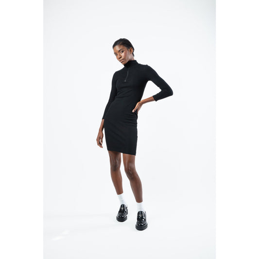 Half Zip Dress in Black