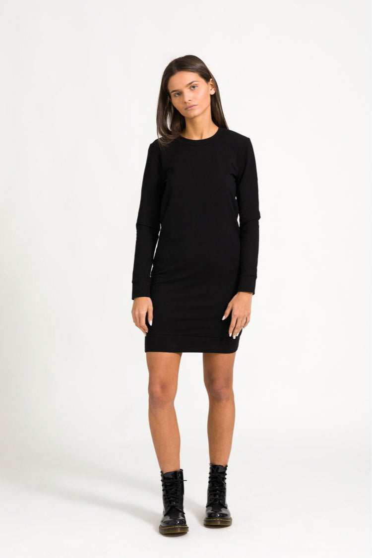 Women’s cotton terry sweatshirt dress with crewneck