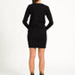 Back view of women’s relaxed cotton terry sweatshirt dress